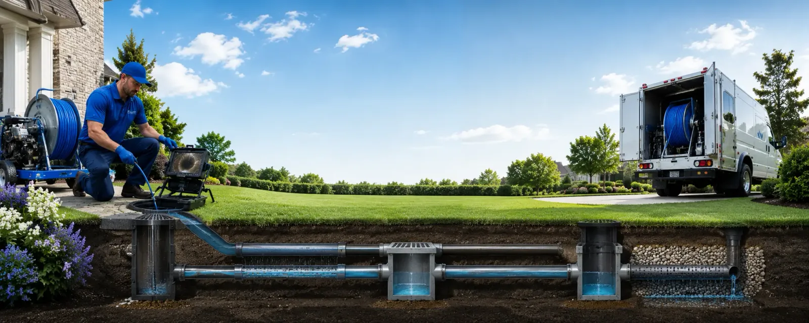 Outdoor drain cleaning information for Wales, MA